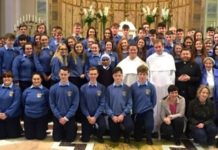 Kilbeggan students on mercy retreat in the Cathedral
