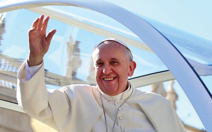 Pope Francis wave